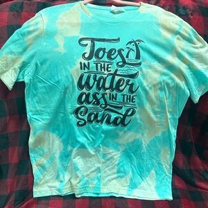 “Toes in the Water, Ass in the Sand” Bella Canvas Aqua T-Shirt